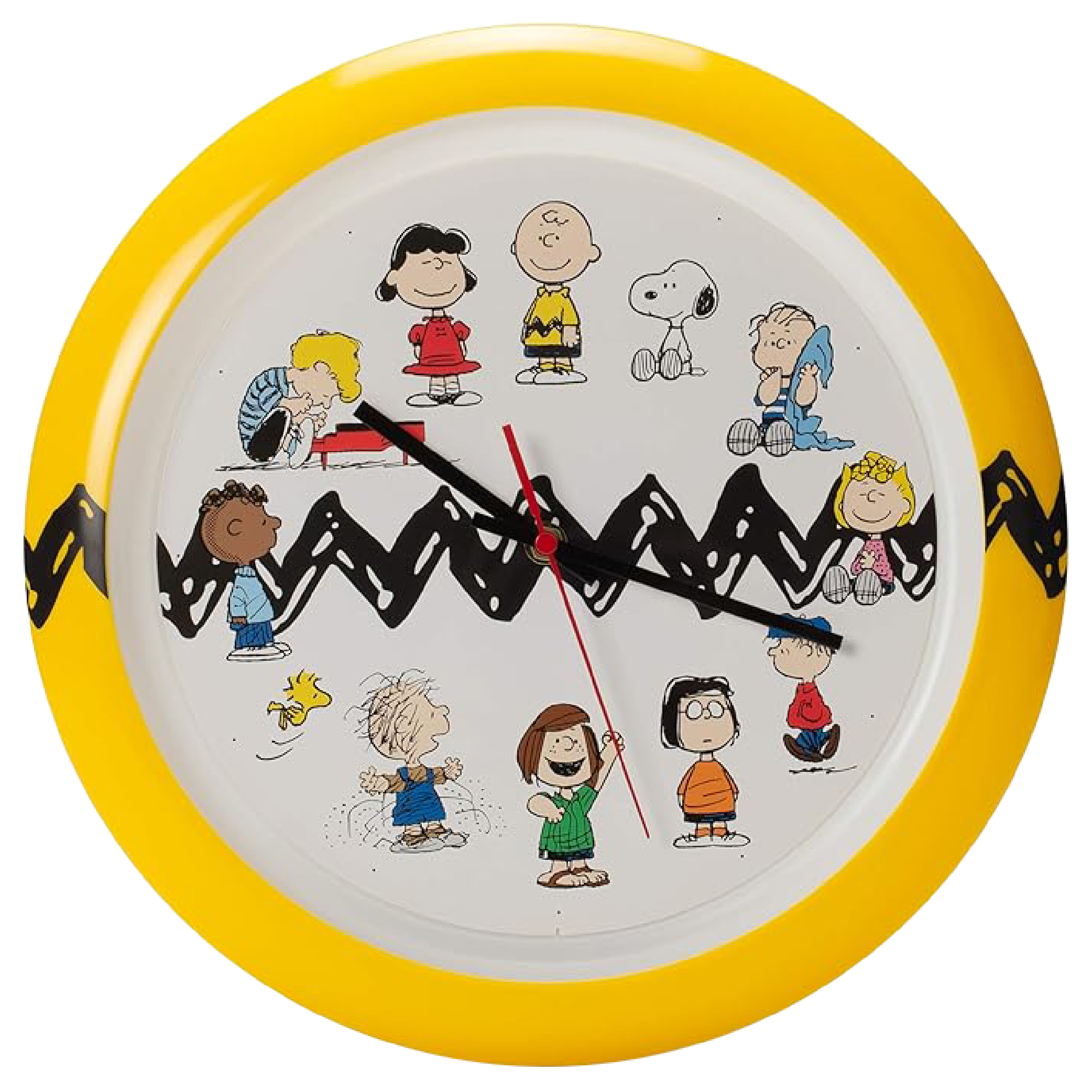 Peanuts Characters Zig Zag Wall Clock, 13 Inch