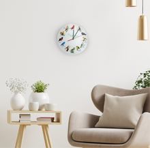 Load image into Gallery viewer, Audubon Songbird Glass Round Wall Clock, 12 Inch
