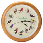 Audubon Society Singing Bird Clock, 13 Inch, Premium Oak