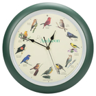 Audubon Society Singing Bird Clock, 13 Inch, Green