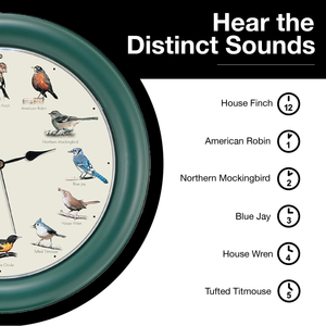 The Original Singing Bird Clock, 10.7 Inch, Green