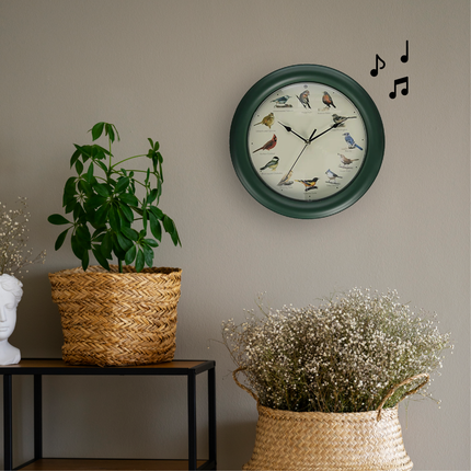 The Original Singing Bird Clock, 10.7 Inch, Green