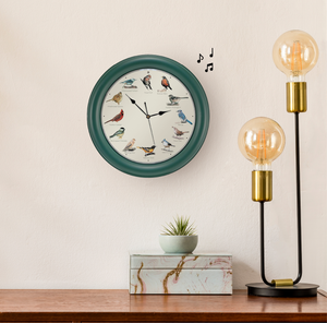 The Original Singing Bird Clock, 10.7 Inch, Green