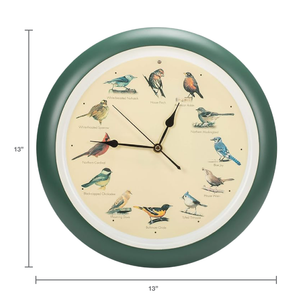 The Original Singing Bird Wall Clock, 13 Inch, Green
