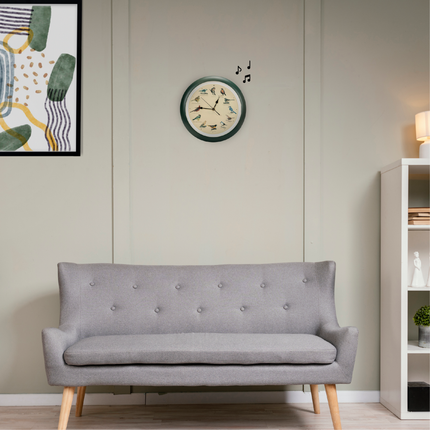 The Original Singing Bird Wall Clock, 13 Inch, Green