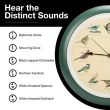 Load image into Gallery viewer, The Original Singing Bird Wall Clock, 13 Inch, Green
