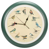The Original Singing Bird Wall Clock, 13 Inch, Green