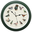 Singing Wild Game Birds of North America Wall Clock, 13 Inch, Green