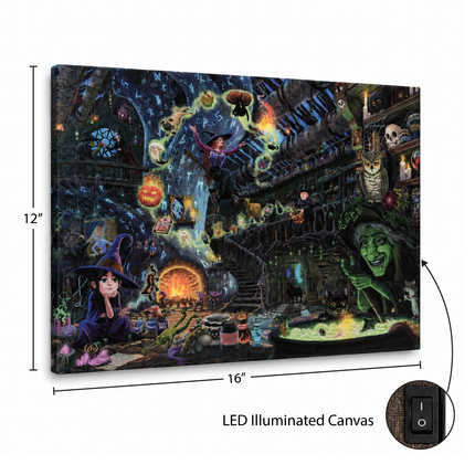 Zac Kinkade Coven Cottage 16x12 LED Fiber Optic Lighted Canvas Wall Art