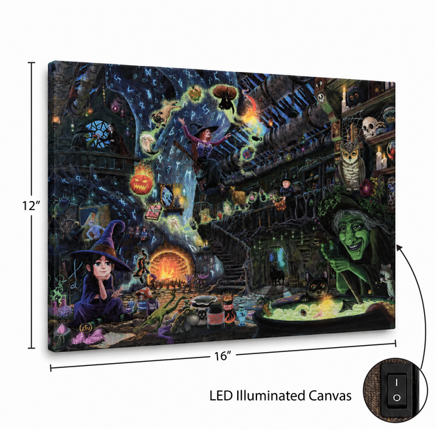 Zac Kinkade Coven Cottage 16x12 LED Fiber Optic Lighted Canvas Wall Art