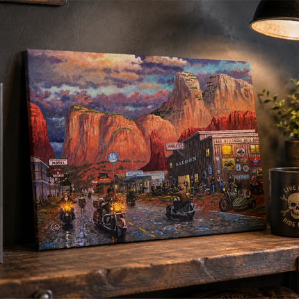 Zac Kinkade Get Your Kicks on Route 66 16x12 LED Lighted Canvas Wall Art