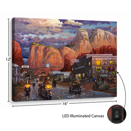 Zac Kinkade Get Your Kicks on Route 66 16x12 LED Lighted Canvas Wall Art