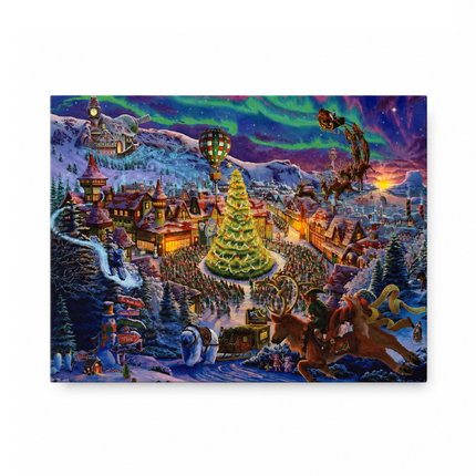Zac Kinkade Santa's North Pole LED Fiber Optic Canvas Wall Art, 16x12