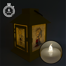 Load image into Gallery viewer, Peanuts 75th Anniversary Happiness is Metal Flameless LED Coach Lantern, 6 Inch
