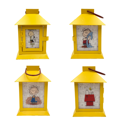 Peanuts 75th Anniversary Happiness is Metal Flameless LED Coach Lantern, 6 Inch