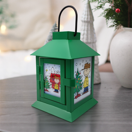 Peanuts Holiday Snoopy's Dog House Metal Flameless LED Coach Lantern, 6 Inch