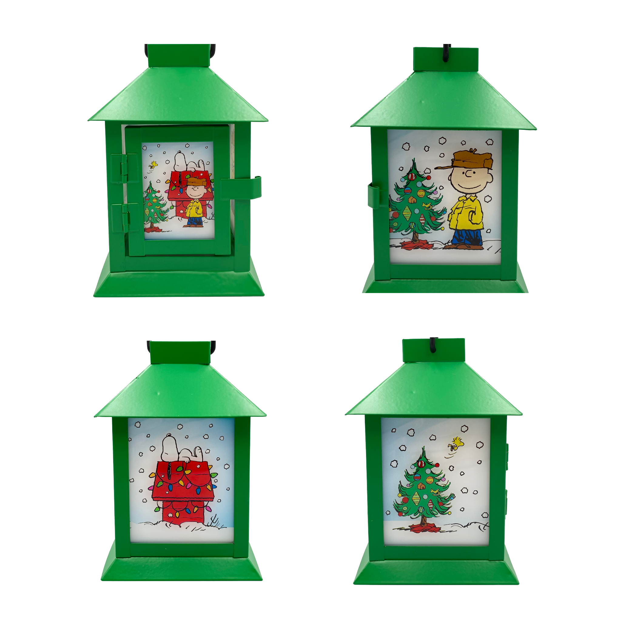 Peanuts Holiday Snoopy's Dog House Metal Flameless LED Coach Lantern, 6 Inch