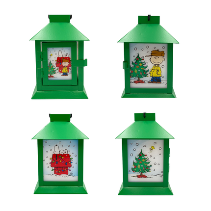 Peanuts Holiday Snoopy's Dog House Metal Flameless LED Coach Lantern, 6 Inch