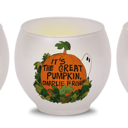 Peanuts "It's The Great Pumpkin" Round Glass Votives, 3 Inch (Set of 3)