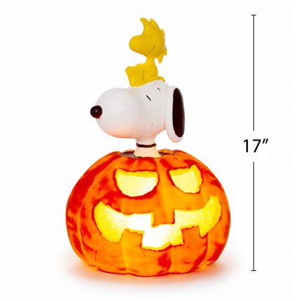 Peanuts Snoopy & Woodstock 17-Inch Jack O' Lantern Halloween Porch Greeter