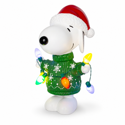 Peanuts Snoopy with C7 Bulbs Christmas LED Outdoor Door Greeter Statue, 17"