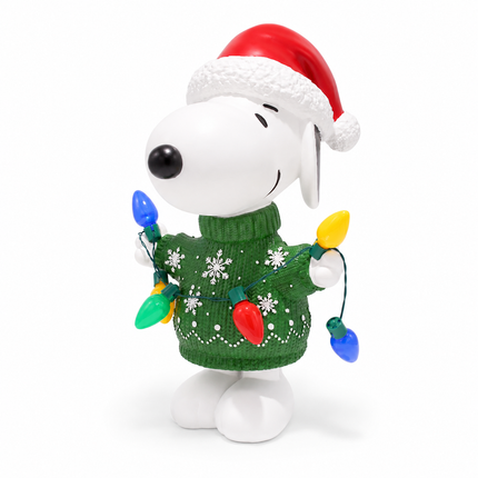 Peanuts Snoopy with C7 Bulbs Christmas LED Outdoor Door Greeter Statue, 17"