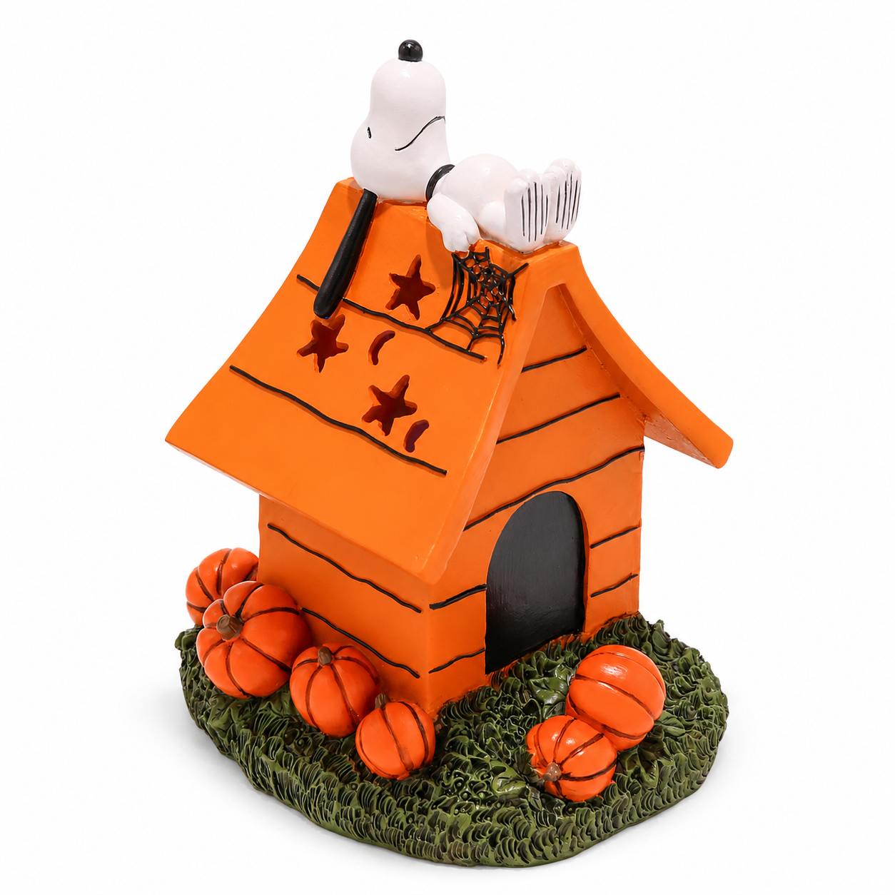 Peanuts Snoopy Great Pumpkin Doghouse LED Halloween Tabletop Decor, 7 Inch