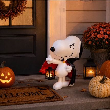 Peanuts Vampire Snoopy 17-Inch LED Lighted Halloween Porch Greeter Decor