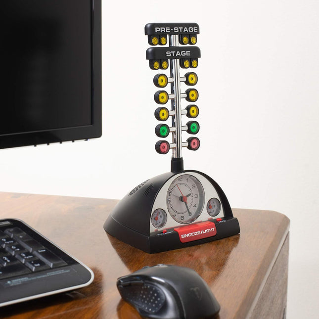 Drag Racing "Christmas Tree" Lighted Thermometer Alarm Clock
