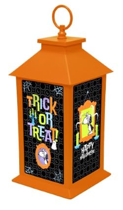 Peanuts Halloween Flameless LED Plastic Lantern, 13 Inch, Orange