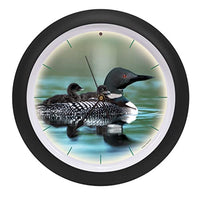 Call of The Loon Colorful Forest Green Sound Clock, 13 Inch