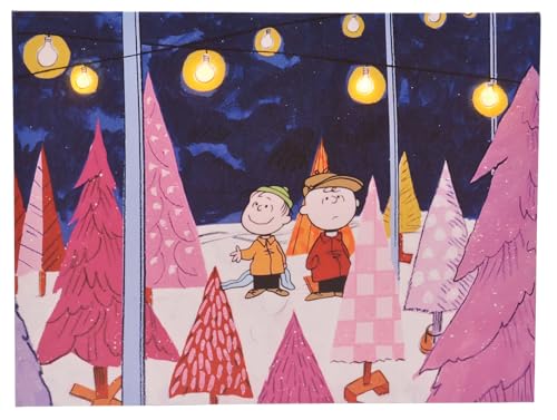 Peanuts Charlie Brown Christmas Tree Farm Holiday LED Canvas Wall Art, – Addison and Sheffield