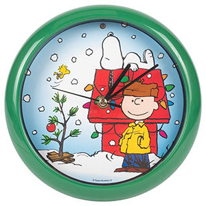 Peanuts Snoopy Dog House 8" Holiday Carols Sound Clock