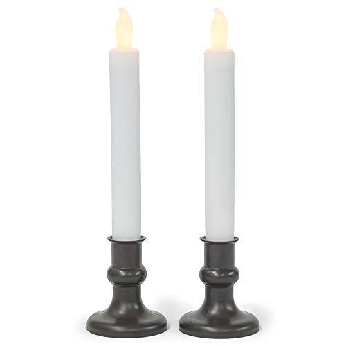 Flameless LED Taper Candle with Timer, Set of 2