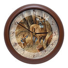 Wild Wings Rustic Retreat Whitetail Deer Nature Sounds Clock, 8 Inch, Brown