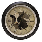 Vintage Farmhouse Collection Cow Sound Clock, 13 Inch, Natural Brown