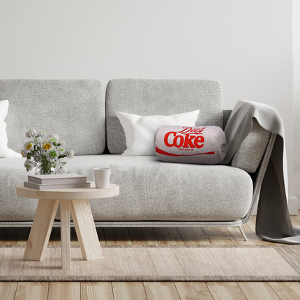 Coca Cola Diet Coke Can Classic Gray Embroidered Plush Throw Pillow, 13 in