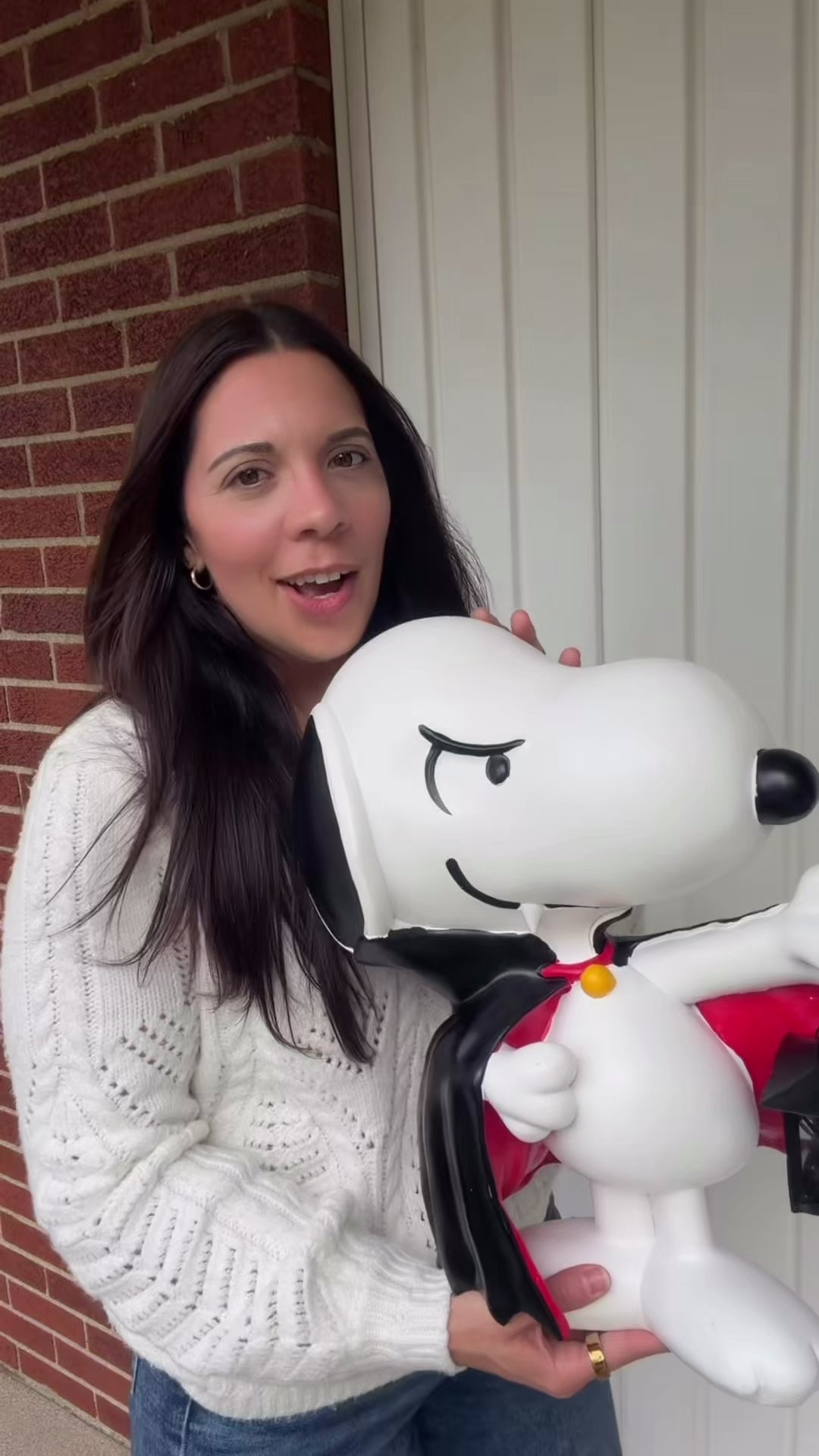 Peanuts Vampire Snoopy 17-Inch LED Lighted Halloween Porch Greeter Decor