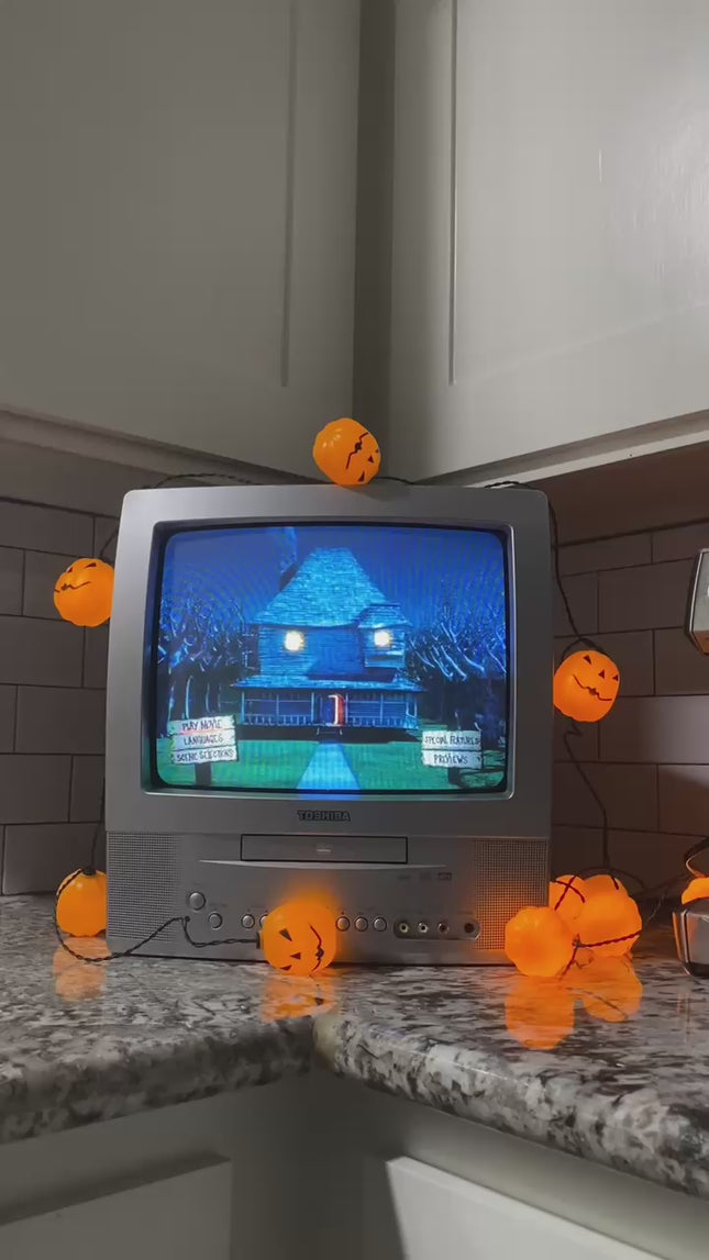 Spooky Halloween Color Changing Pre-Lit LED Haunted House Village Set, 8 Inch, Set of 3