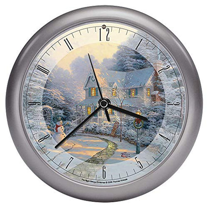 Thomas Kinkade The Night Before Christmas Christmas Carol Sound Clock, 8"