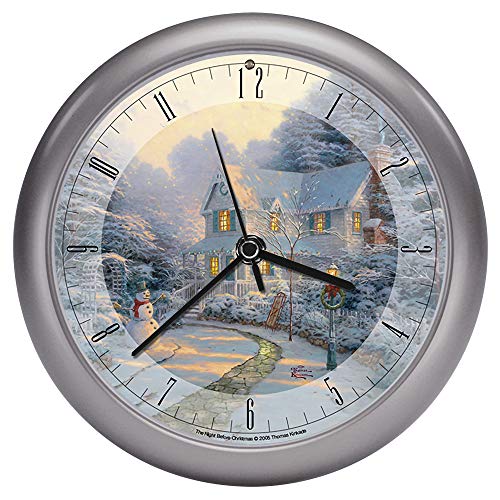 Thomas Kinkade The Night Before Christmas Christmas Carol Sound Clock, 8"