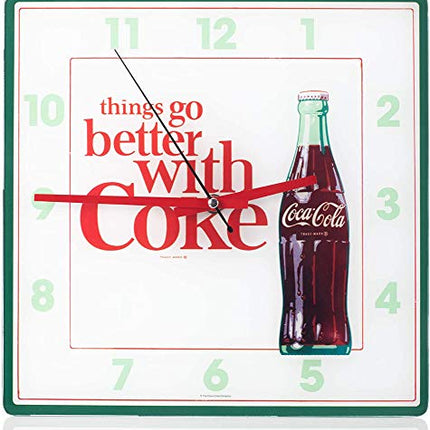 Coca Cola Vintage Bottle "Things Go Better with Coke" Analog Square Wall Clock