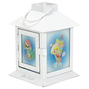 Precious Moments All is Bright 6" Glass Flameless LED Holiday Coach Lantern