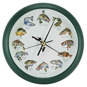 Splashing Gamefish Fishing Sounds Desk Clock, 8 Inch