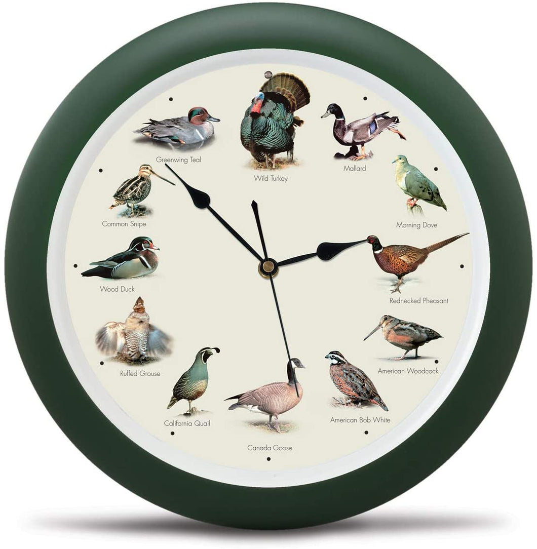 Singing Wild Game Birds of North America Wall Clock, 13 Inch