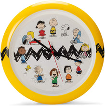 Load image into Gallery viewer, Peanuts Characters Zig Zag Wall Clock, 13 Inch
