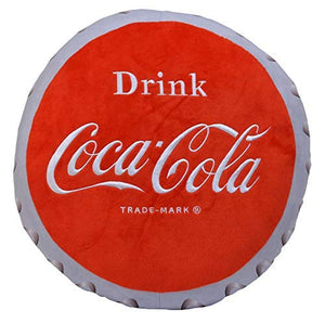 Drink Coca Cola Bottle Cap 16" Plush Embroidered Throw Pillow