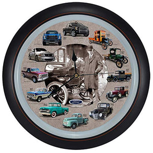 History of Ford Trucks Model T - F150 Sound Wall Clock, 13"