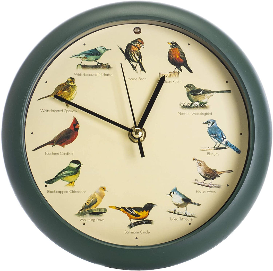 The Original Singing Bird Desk Clock, 8 Inch, Green