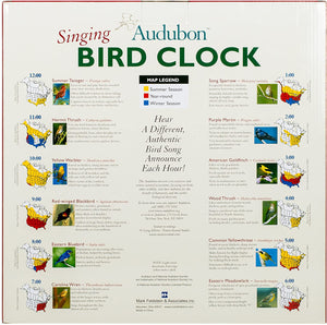 Audubon Society Singing Bird Clock, 13", Green
